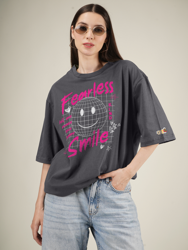 Fearless graphy smile  Graphics | Oversized T-Shirt