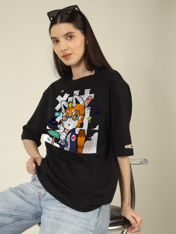 Cloudy fox Graphics | Oversized T-Shirt