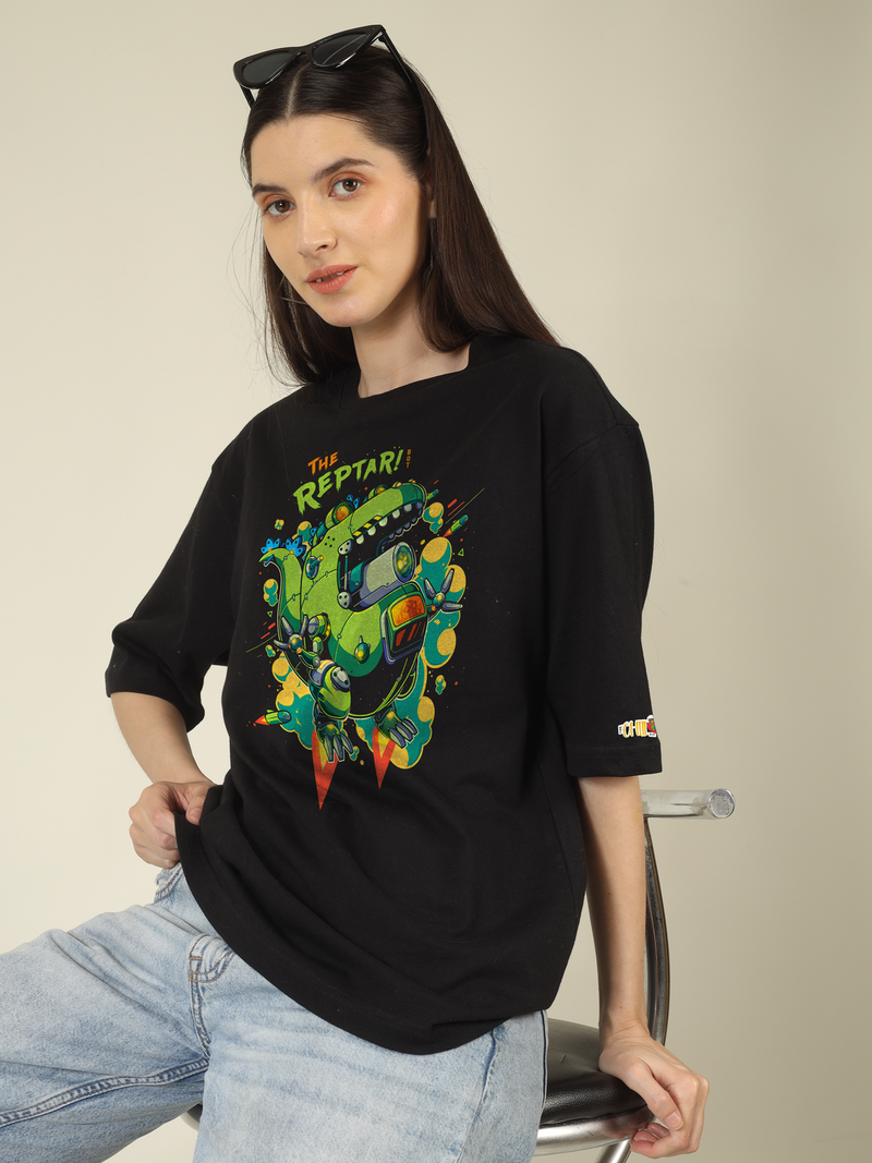 Cyber Raptor Graphics | Oversized T-Shirt