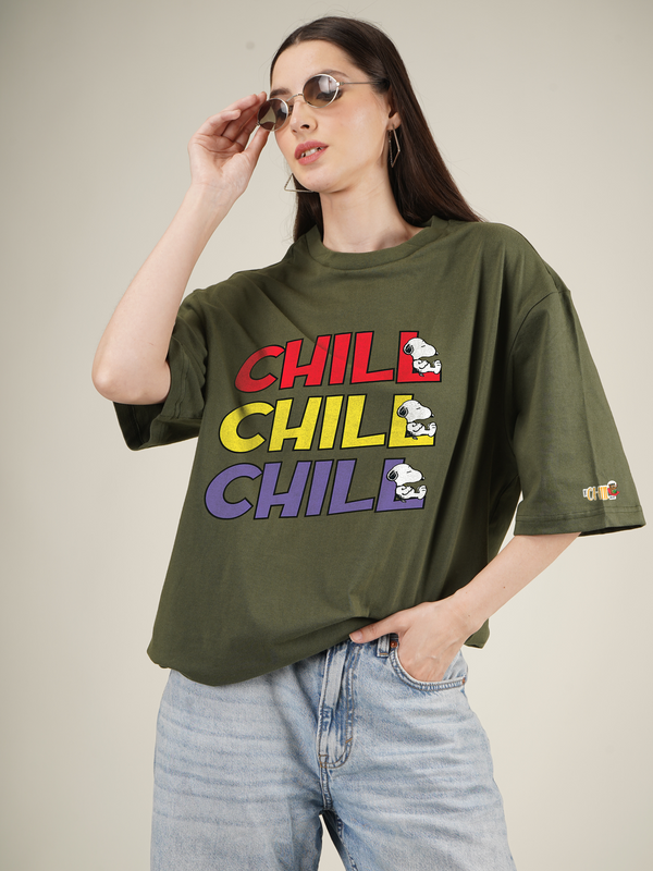 Chill Chill Chill Graphic | Oversized T-Shirt