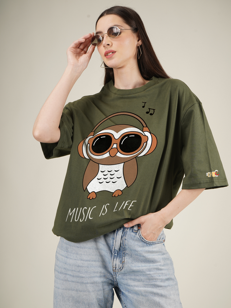 Music is life Graphic | Oversized T-Shirt