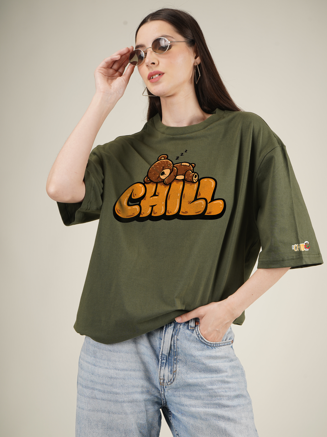 Chill Mr Bear Graphic | Oversized T-Shirt