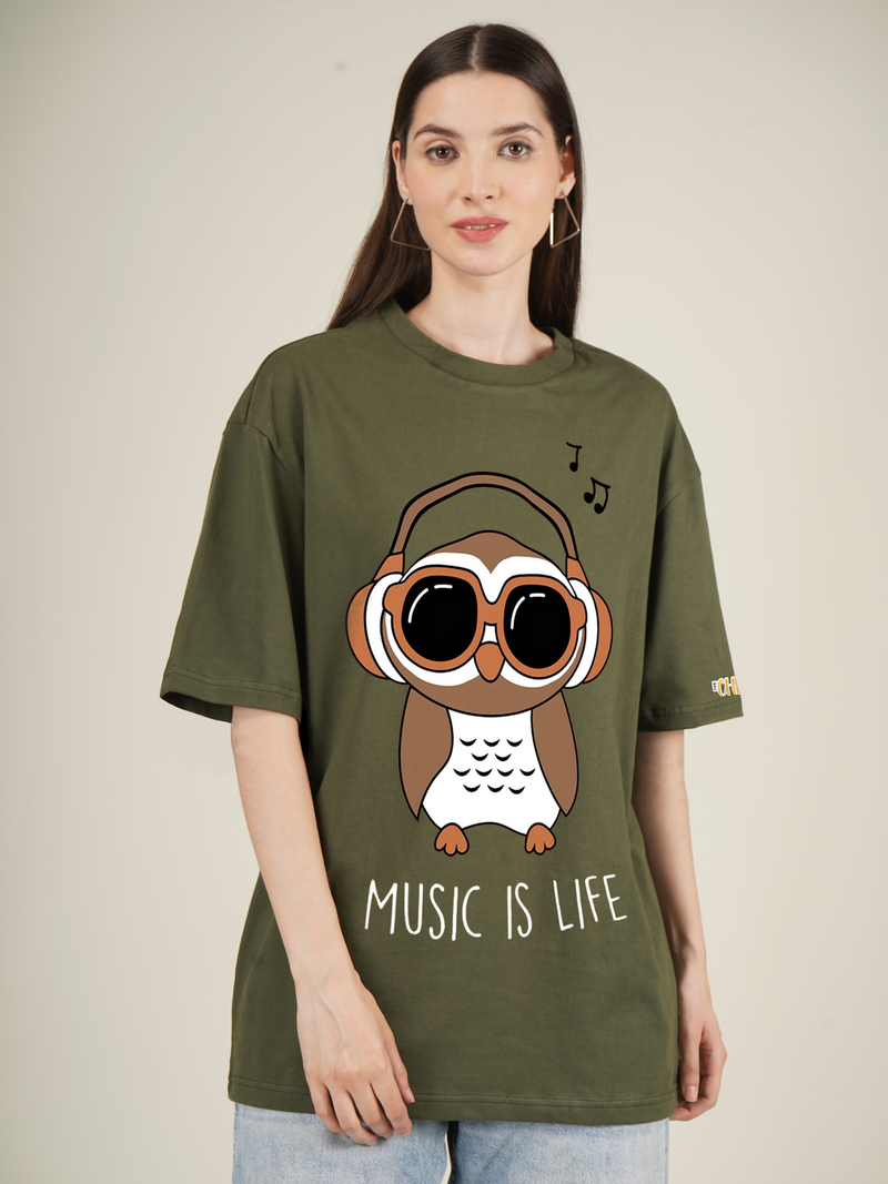 Music is life Graphic | Oversized T-Shirt