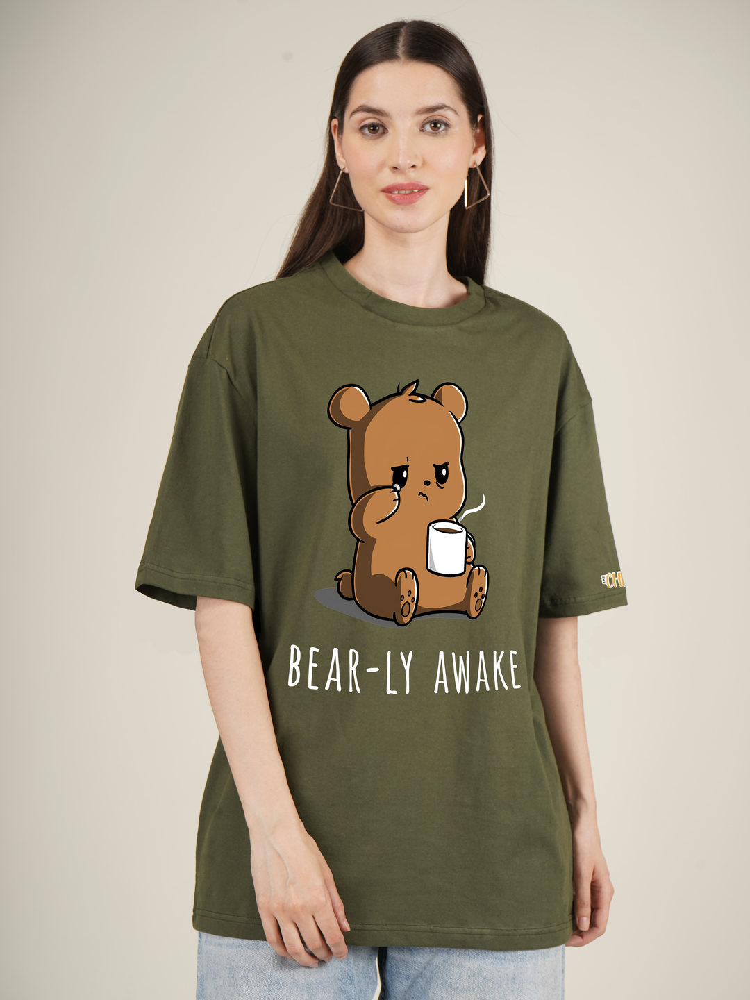 Bear-ly Awake Graphic | Oversized T-Shirt