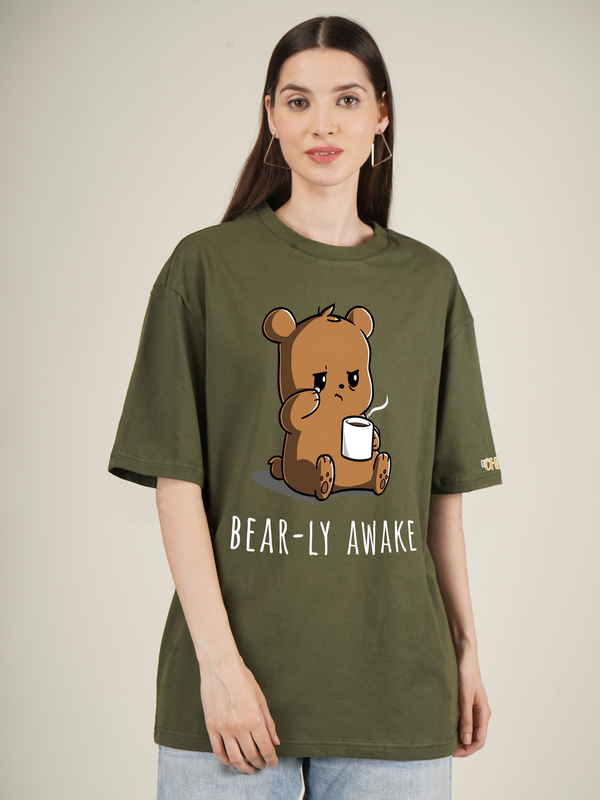 Bear-ly Awake Graphic | Oversized T-Shirt