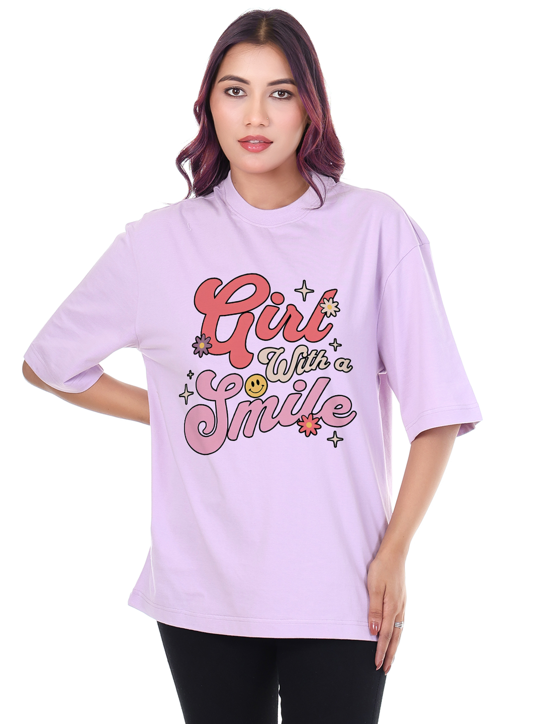 Girl With a smile Graphic | Oversized T-Shirt