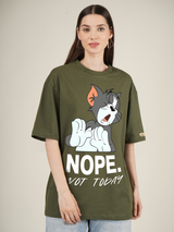 Nope  Not Today Tom and Jerry Graphic | Oversized T-Shirt