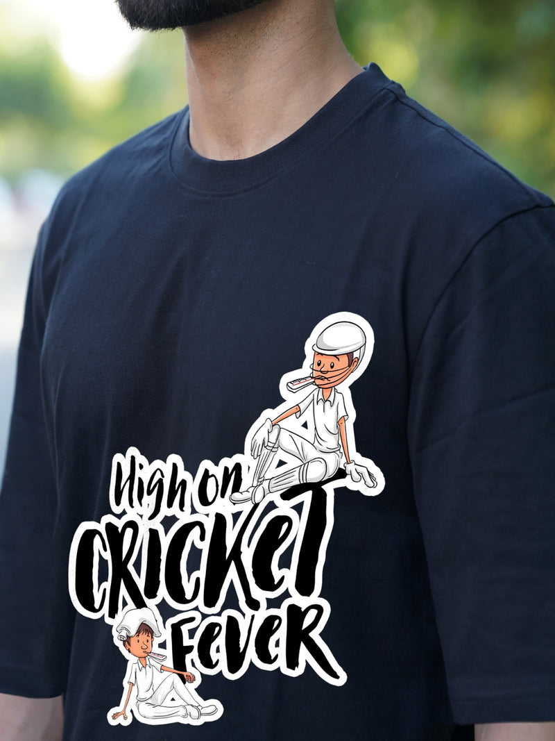 High on Cricket Fever Graphic | Oversized T-Shirt