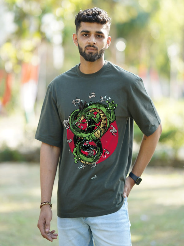 Jade Dragon | Oversized Graphic T-Shirt