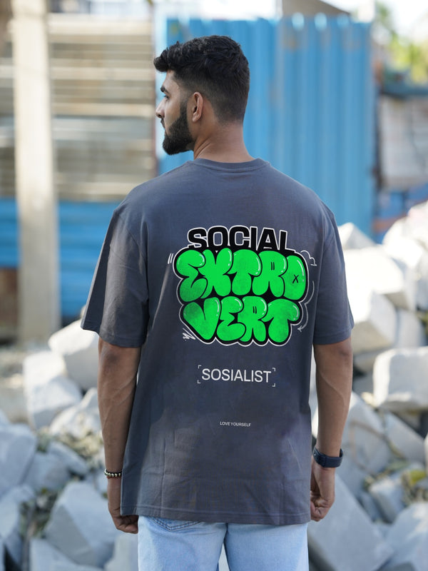 Social Extrovert Graphic | Oversized T-Shirt