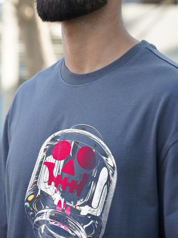 Cyber Skull Graphic | Oversized T-Shirt